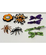 Youth Girls Halloween Hair Accessories Barrettes Ghost Spider Pom Poms L... - £12.30 GBP