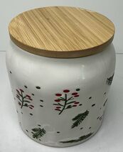 Master Class White Winter Pine &amp; Berry Ceramic Cookie Jar Canister- NEW - $26.68