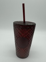 Starbucks 2022 Holiday Red Merlot Jeweled Cold Cup Tumbler Grande 16 oz - £8.89 GBP