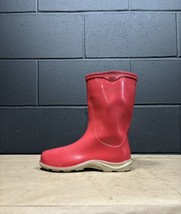 Sloggers Red Rubber Mid Calf Rain Muck Chore Boots Women’s Sz 8 USA - £23.81 GBP