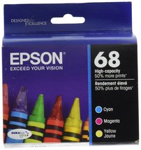 Epson 68 Ink Genuine OEM T068520 Plus Black-All 4 Color Including Black Workforc - £77.05 GBP
