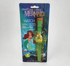 VINTAGE 1989 DISNEY THE LITTLE MERMAID ARIEL QUARTZ RUBBER WATCH FLIP TO... - $46.55
