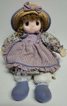 Precious Moments 2007 Sam B Soft Plush Girl Doll Straw Hat Purple Dress - NWT - $18.29