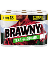 Brawny® Tear-A-Square® Paper Towels, 6 Triple Rolls = 18 Regular Rolls - £21.97 GBP