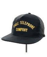 Eagle Telephone Company Vintage Snapback Hat Cap Black Yellow Trucker Ad... - $35.68