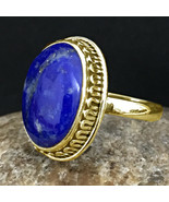 Lapis Lazuli Birthstone 925 Silver Rose Gold /Gold Plated Women Unisex R... - £48.13 GBP+