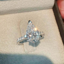 Pear Cut 2.30Ct Simulated Diamond 925 Sterling Silver Engagement Ring Size 8.5 - £108.05 GBP