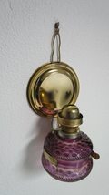 Ditmar Oil Lamp New Purple Glass Made In Austria Glass 6&quot; Total Height 12&quot; - $54.87