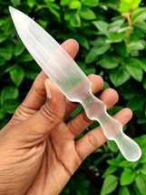 White Selenite Crystal Knife | Hand Carved Gemstone Dagger | Spiritual Gift - $19.79