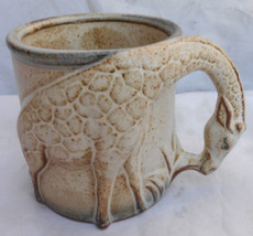 GIRAFFE COFFEE MUG CUP STONEWARE 3D ANIMAL ZOO 8 OZ QUALITY STONECRAFT - $26.72