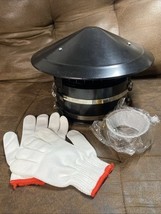 Cone Top Chimney Cap w/ Screen, Adjustable Round Roof Rain Chimney Cover - $24.74