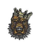 PIT BULL CROWN IRON ON PATCH 3.5&quot; Embroidered Applique Fierce King Pitbu... - $3.95