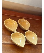 Large Lot of 4 Small Holiday Home Mustard Ceramic Aspen Leaf Butter or O... - $14.89