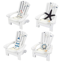 Set Of 4 Mini Nautical Beach Decor Beach Chair For Sea Shell Decorations... - $36.09