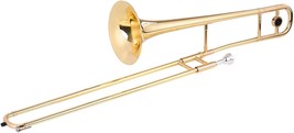 Alto Trombone Brass Gold Lacquer Bb Tone B Flat Wind Instrument With Cup... - £145.47 GBP