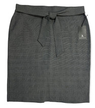 Jules &amp; Leopold Womens Plaid Grey Black Skirt w Front Tie Belt Back Cut ... - £15.81 GBP