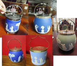 “Wedgwood” jasperware Biscuit Barrel Cookie Jar England1880s PICk 1  - $170.00