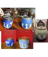 Wedgwood jasperware Biscuit Barrel Cookie Jar England 7in 1880s PICk 1  - $233.86 CAD