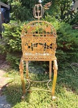 Vintage Metal Bird Cage with Swing Stand for Plants Decorative Gold 24&quot; Tall - £42.62 GBP