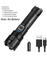 Flashlight USB Rechargeable Hiking Camping Tactical Torch Light 26650 Ba... - $668.02 MXN