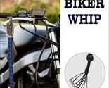 Leather Motorcycle Biker Whip Get Back whip Metal Skulls 42&quot; Blue / BLACK - £23.70 GBP