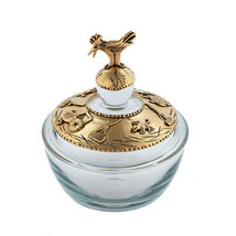 Barnyard Sugar Bowl - 24k gold plated pewter &amp; glass.  Silvie Goldmark D... - $1,013.63 MXN