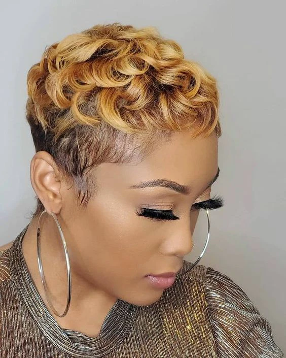 Tic curly wigs for black white women short brown wig with blonde bangs curly hairstyles thumb200