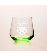Nixon Irish Coat of Arms Green Tumbler Glasses - Set of 4 (Sand Etched) - €57,41 EUR
