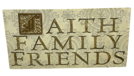 Faith Family Friends Inspirational Heavy Resin 3D Wall Plaque 10.25 x 5 inches - £9.79 GBP