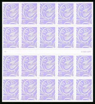 Dove Wedding Pane of Twenty 39 Cent Postage Stamps Scott 3998 - $14.95
