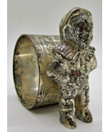 Antique Meriden Britannia Silver Plated Napkin Holder Sweet Boy c. 1875 - $103.94
