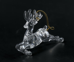 Reindeer Christmas Ornament Clear Acrylic 3&quot; tall - $8.99