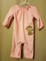 Child of Mine Carter's - One Piece Pink With Monkey Size 6/9M    IR3 - $5.00
