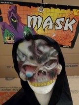 Vintage zombie Mask Hood HALLOWEEN Costume scarewear ghoul dripping eye ... - £6.32 GBP