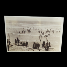 Antique Prentiss Black White Photo Postcard Seaside Oregon Beach Ocean Bathers - £11.76 GBP