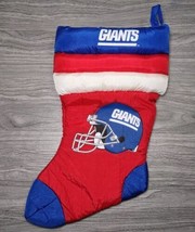 New York Giants 16” Holiday Christmas Puffer Stocking Vintage Russ Berrie 1992 - $17.06