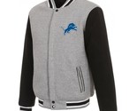 NFL  Detroit Lions  Reversible Full Snap Fleece Jacket  JHD  2 Front Logos - £95.91 GBP