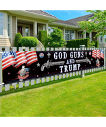 Trump 2024 Flag Donald Trump 2024 Yard Sign God Guns and Trump Banner Ga... - £13.83 GBP