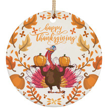 Thanksgiving Turkey Ornament Happy Wild Turkey Pumpkins The Fall Ornaments Gift - £11.80 GBP