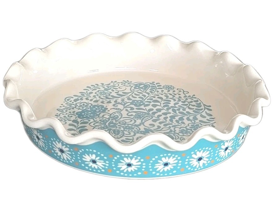 Pioneer Woman ~ FLEA MARKET ~ Stoneware ~ 10.5" Dia. Pie Plate ~ Ruffled Edge Item image 3