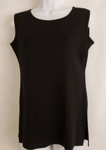 Exclusively Misook Women&#39;s Tank Top Shell Black Sleeveless Pullover Size XS - £34.95 GBP