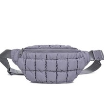 Resurgence Quilted Puffer Nylon Belt Bag Crossbody Sling Bag Grey - $893.96 MXN