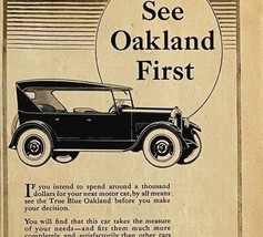 1924 Oakland Motor True Blue Pontiac Advertisement Automobilia 14 x 5.25&quot; - $367.32 MXN