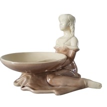 Vintage Haeger 3532 Porcelain Maiden Succulent Planter Figurine 10 in Spittoon - £69.75 GBP