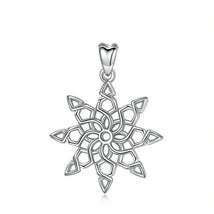 Sterling Silver Octagonal star Pendant Ploshing silver Star Necklace Women fine  - £19.07 GBP