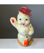 vtg Gurley Snowman Candle Large 5.5&quot; Christmas winter holiday w red hat - €8,48 EUR
