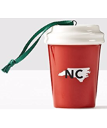 *Starbucks 2016 North Carolina NC Red Ceramic Cold Cup Tumbler Ornament NEW - $31.39