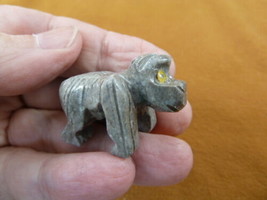 Y-GOR-19) gray GORILLA ape gemstone SOAPSTONE figure gem carving I love ... - $8.59