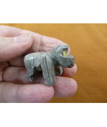Y-GOR-19) gray GORILLA ape gemstone SOAPSTONE figure gem carving I love ... - £6.75 GBP