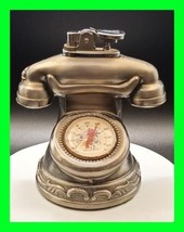 Unique Vintage Figural Telephone Petrol Table Lighter Thermometer Fully ... - $64.34